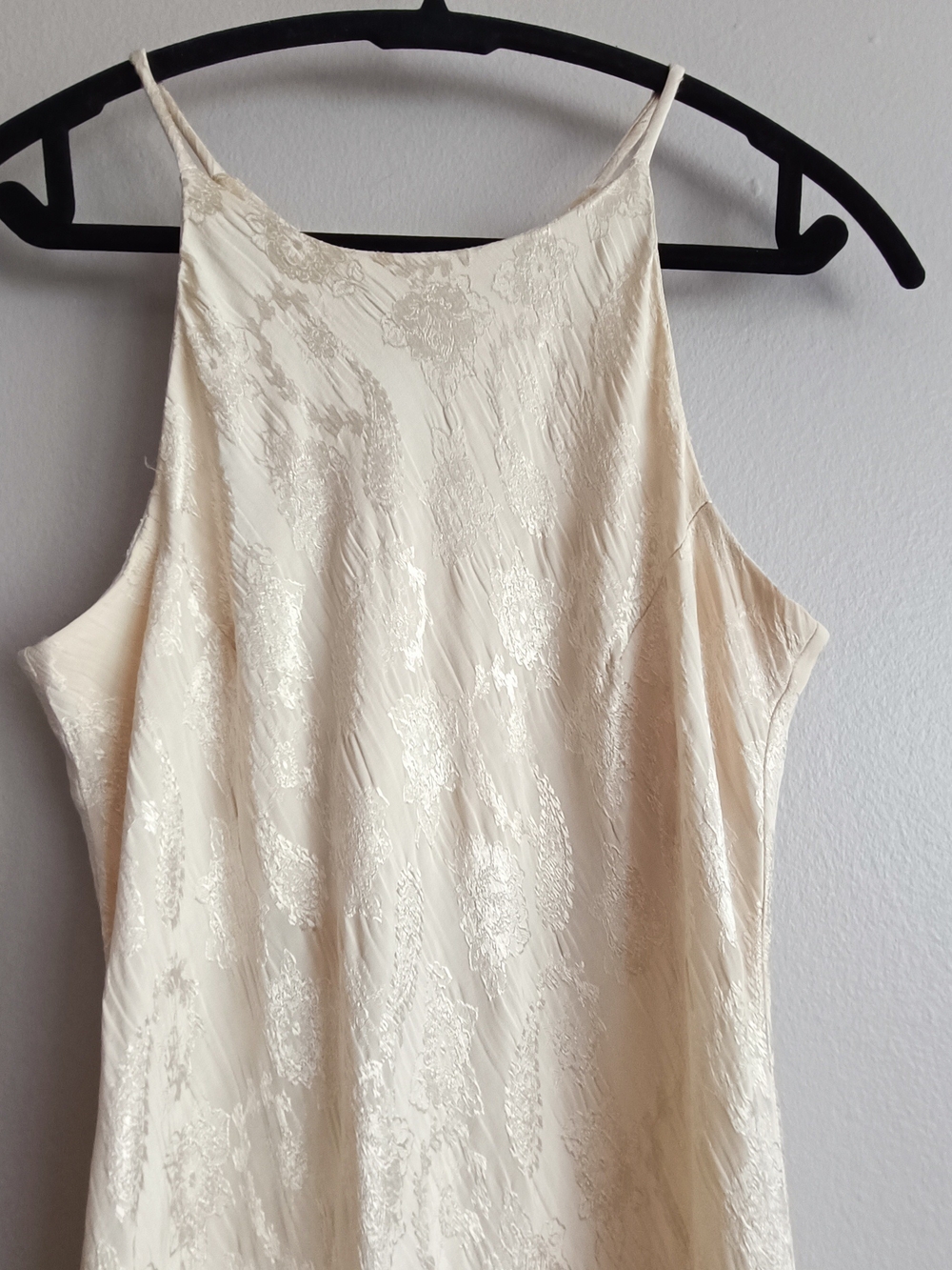 Vintage ALGO Ivory Paisley Jacquard Bias Cut Maxi Dress Size 12 Bridal Shower - Picture 3 of 12